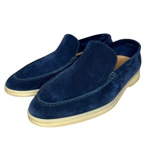 *SOLD* Loro Piana Men’s Suede Summer Walk Yacht Loafers Size 7 Dark Cobalt Blue